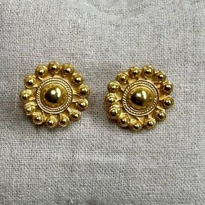 Vintage 1980s Sun shaped pierced earrings in Gold-tone